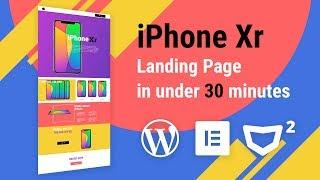 How to Create Landing Page with Elementor in 30 minutes? (iPhone XR page example) #Monstroid2