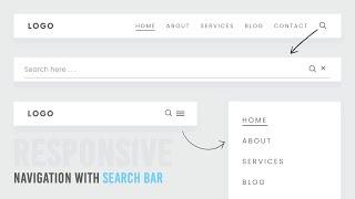 Responsive Navigation Menu with Search Bar | Html CSS & Javascript