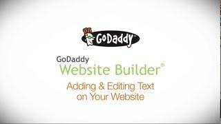 GoDaddy How-to - Adding and Editing Text on Your Website Builder Site