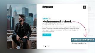 Responsive Personal Portfolio Website using HTML CSS & JavaScript | Complete Website from Scratch