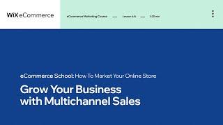 Lesson 6 | Multichannel Sales | Marketing Your Online Store | Wix eCommerce