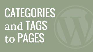 How to Add Categories and Tags for WordPress Pages