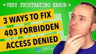 Wordpress 403 - Forbidden Access Is Denied Error Solutions