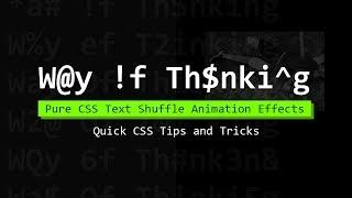 Pure CSS Text Shuffle Animation Effects | Word Scrambler Hover Effects